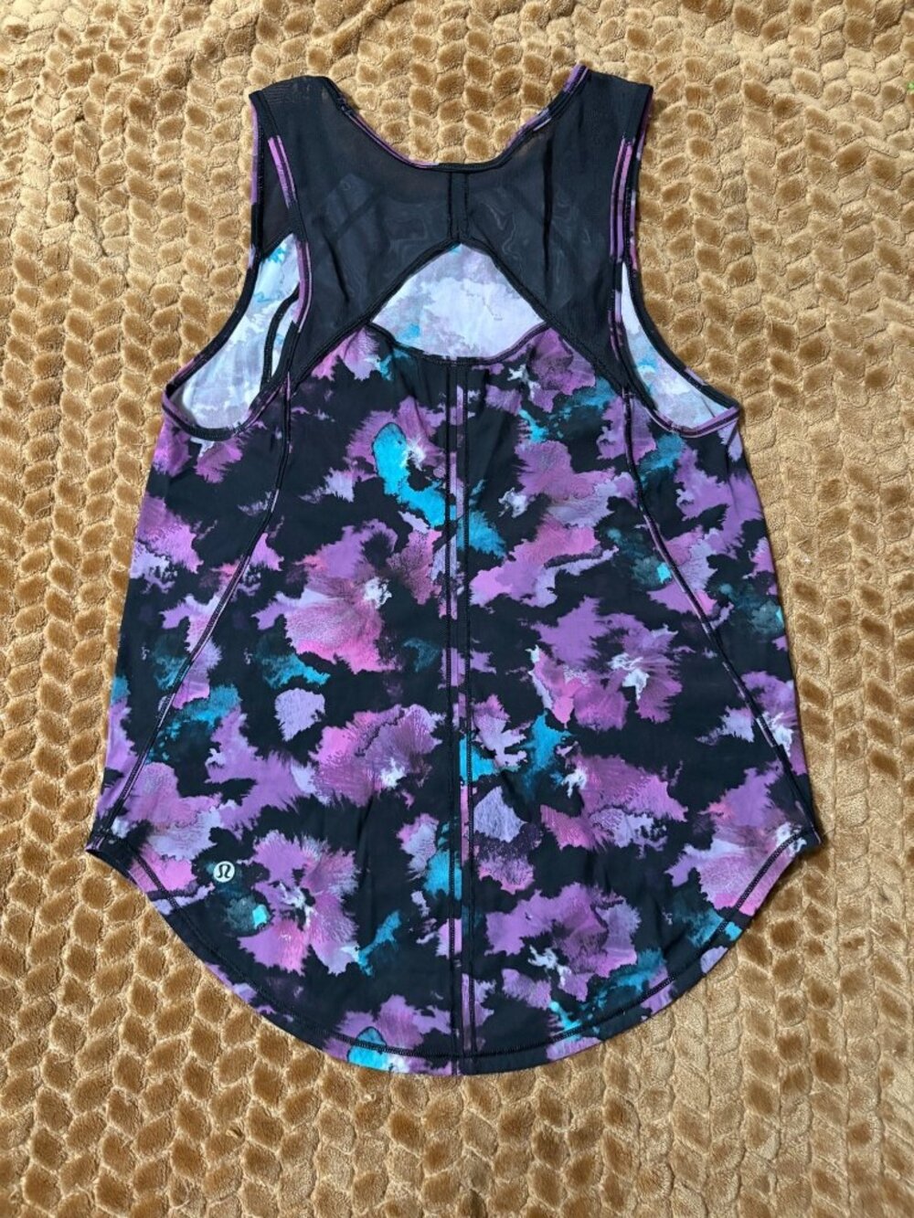 Lululemon Sculpt Tank Top UPF 50+ Running Mesh Bloom Black Fuschia Size 4 - Picture 9 of 10